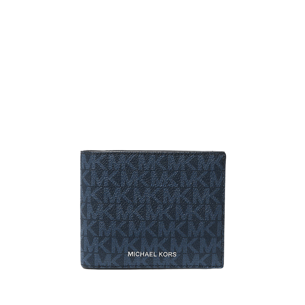 Michael Kors Cooper Logo Billfold Wallet With Passcase Admrl Plblue