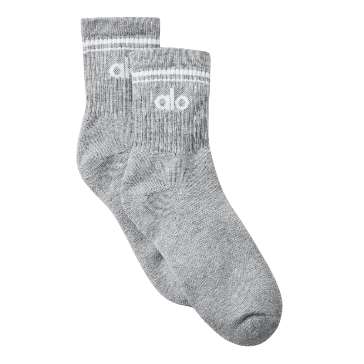Alo Yoga Unisex Half-Crew Throwback Sock Athletic Heather Grey White