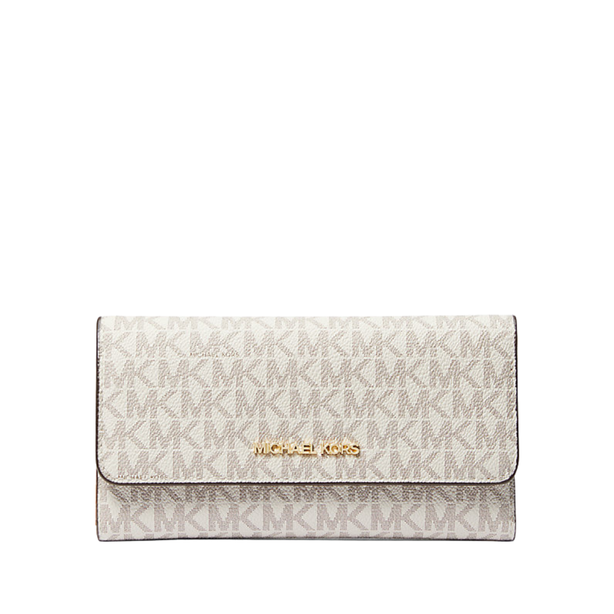 Michael Kors Jet Set Large Logo Trifold Wallet Vanilla