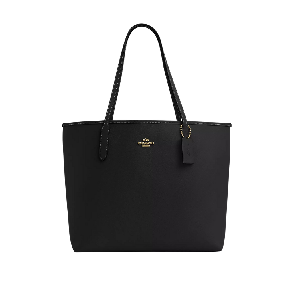 Coach City Tote Bag In Signature Canvas Gold Black