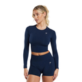 Women's Gymshark Everyday Seamless Long Sleeve Crop Top Navy