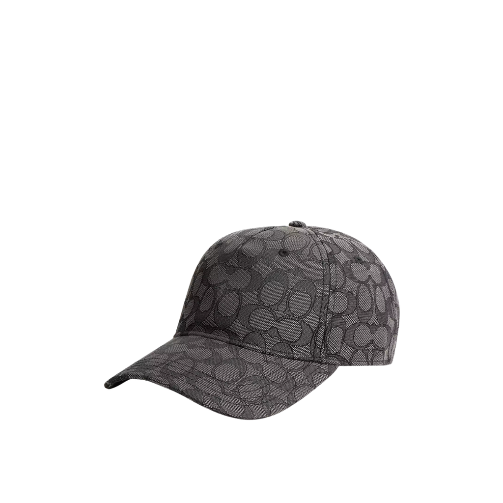 Coach Signature Jacquard Baseball Hat Charcoal