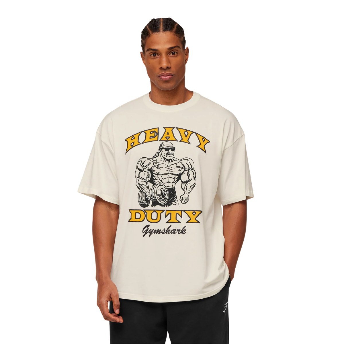 Gymshark Heavy Duty Bro Graphic T-Shirt GS Soft White