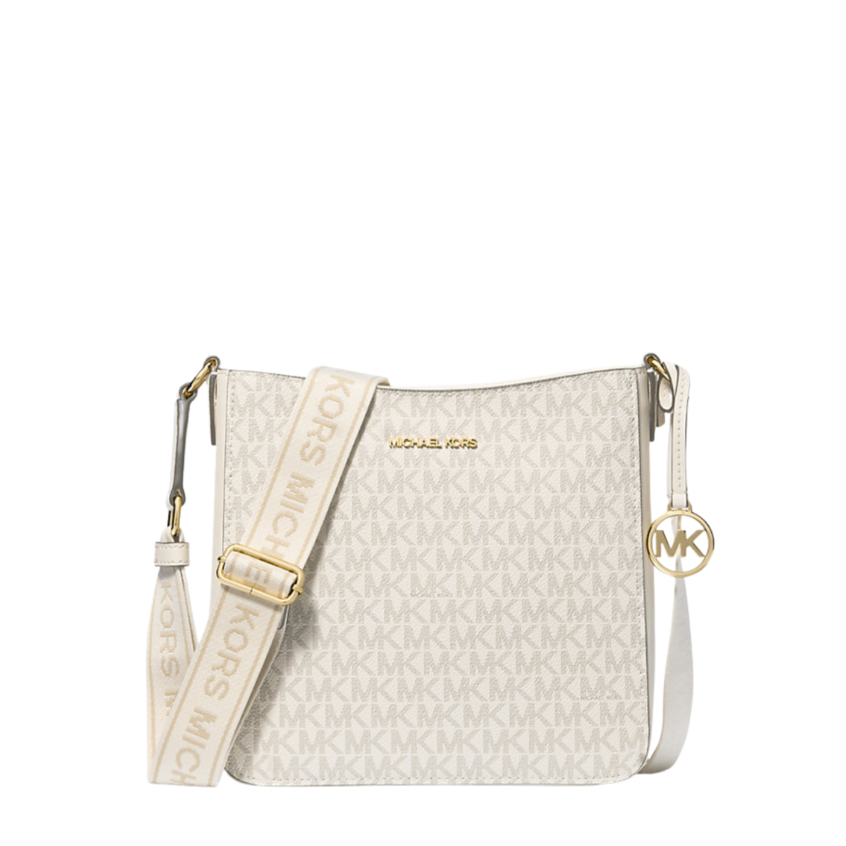 Michael Kors Jet Set Small Signature Logo Crossbody Bag Powder Lt Crm Multi