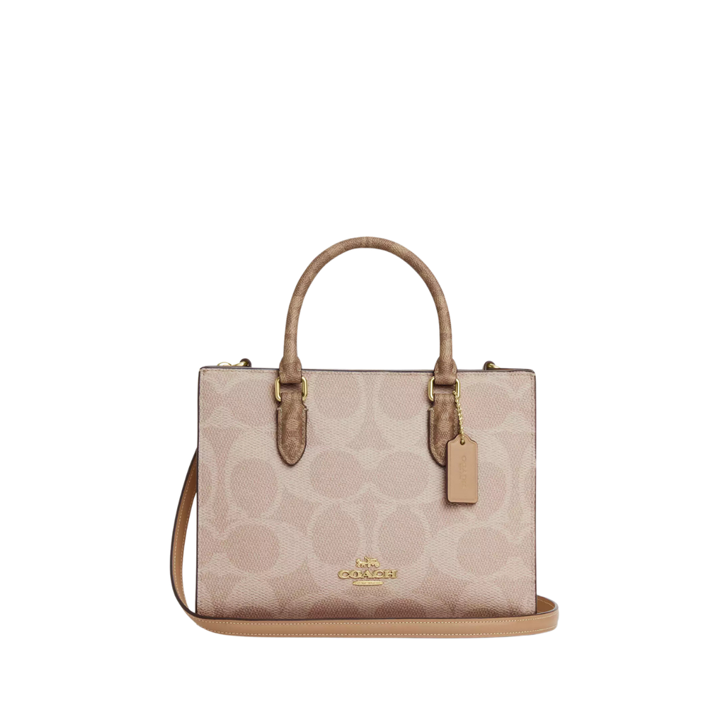 Coach Maggie Small Tote Bag In Signature Canvas Gold Sand Tan