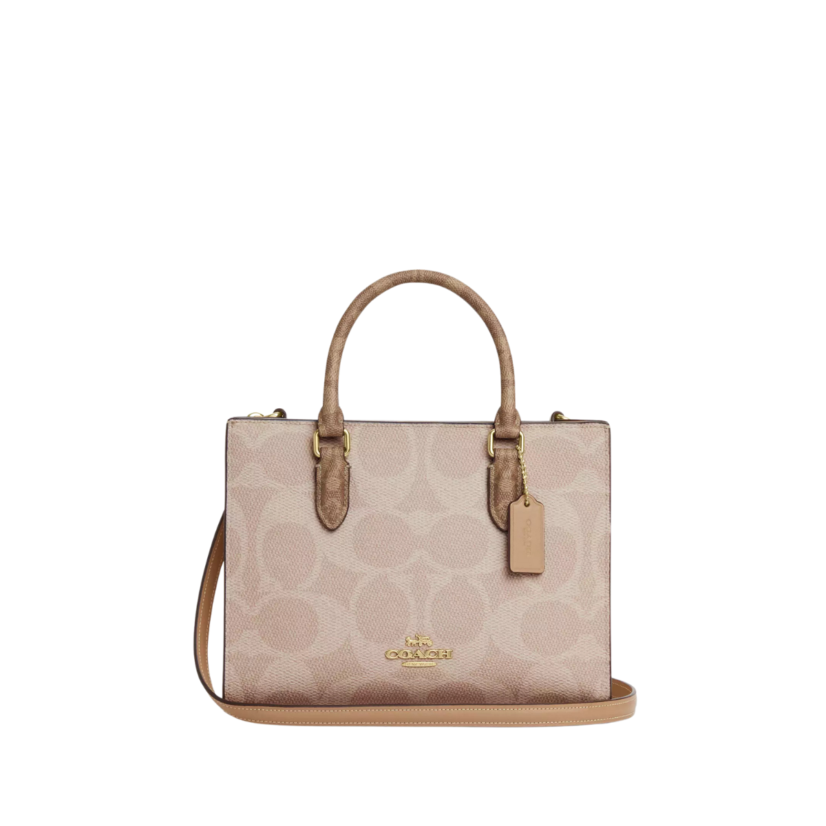 Coach Maggie Small Tote Bag In Signature Canvas Gold Sand Tan