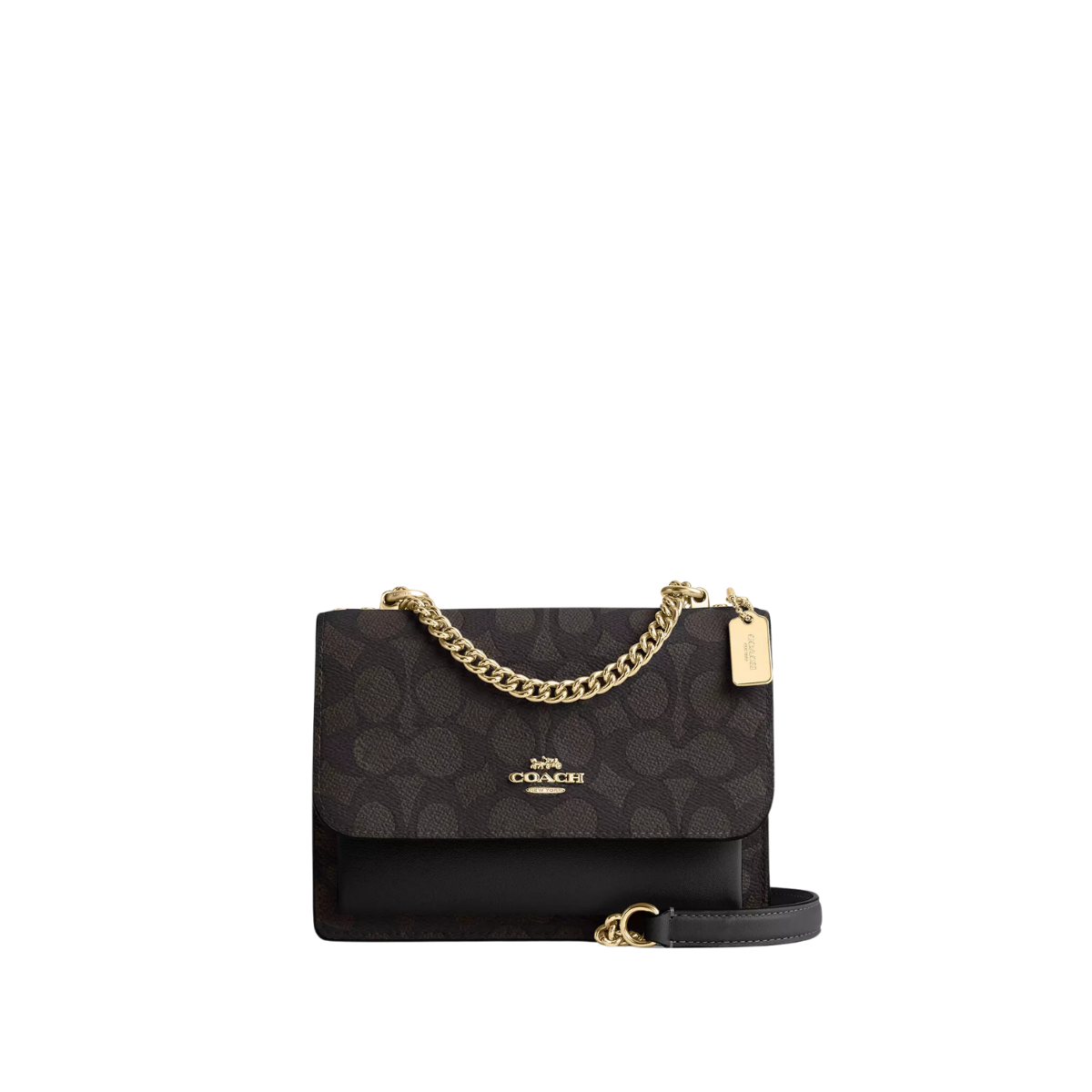 Coach Mini Klare Crossbody Bag In Signature Canvas Gold Walnut Black