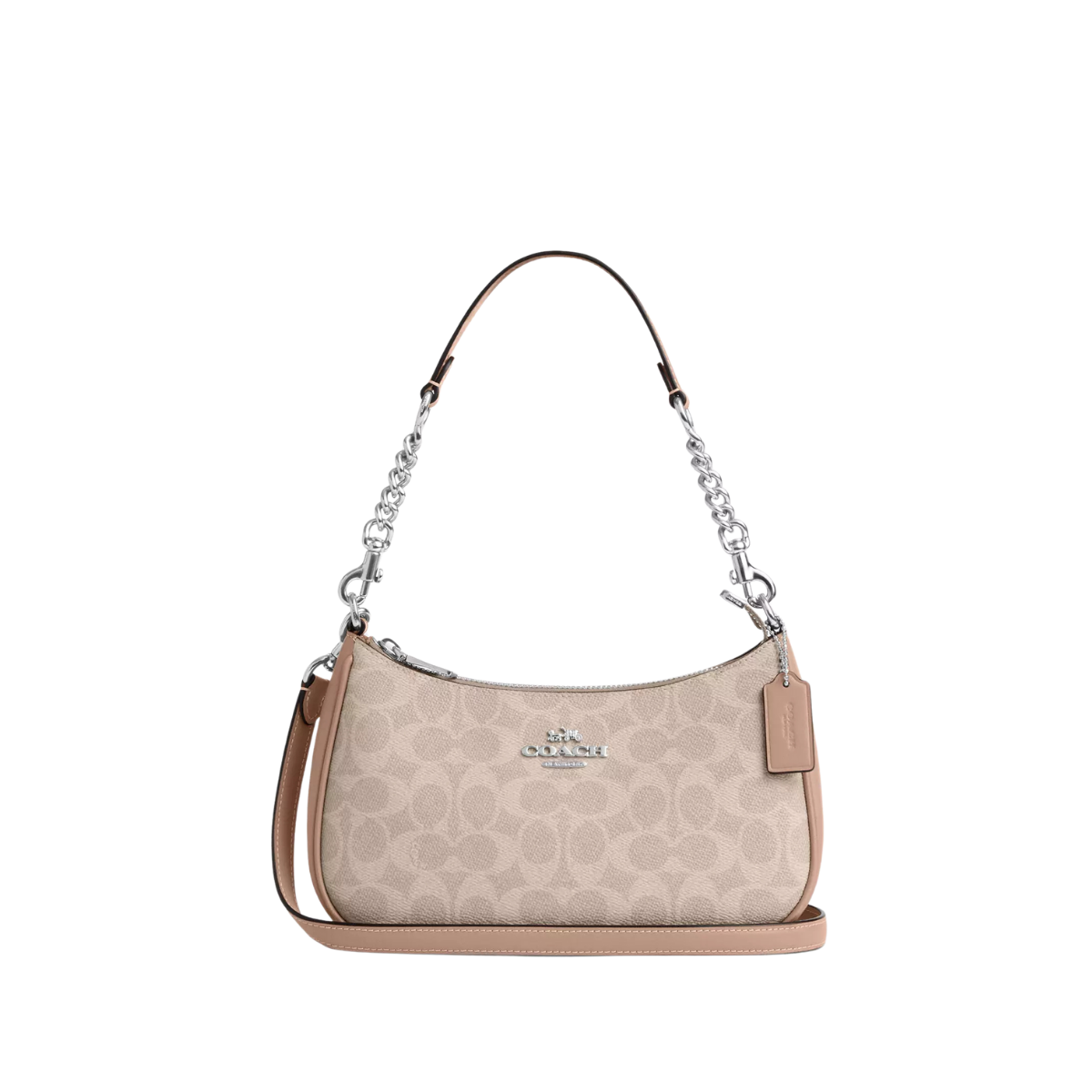 Coach Teri Shoulder Bag In Signature Canvas Silver Sand Taupe