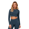Women's Gymshark Everyday Seamless Long Sleeve Crop Top GS Stealth Blue