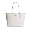 Coach City Tote Bag In Signature Canvas Gold White Chalk