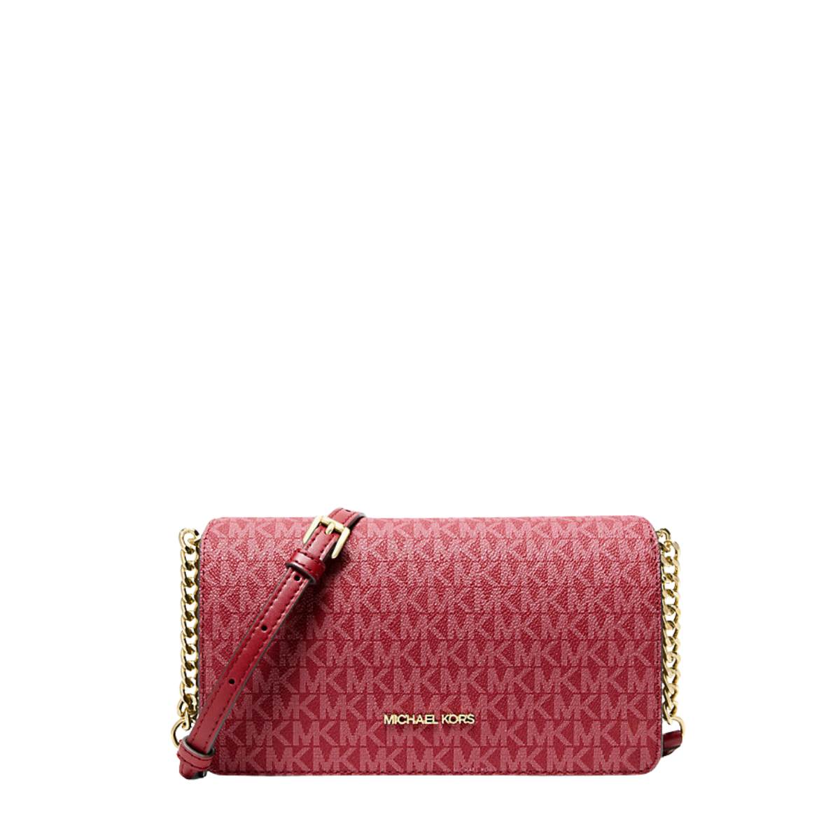 Michael Kors Jet Set Medium Signature Logo Crossbody Bag Cherry