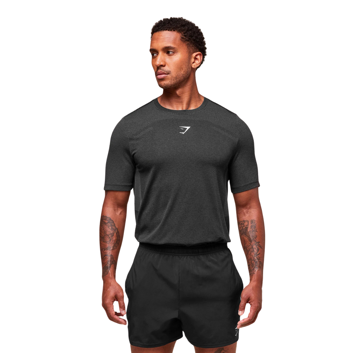Gymshark Lightweight Seamless T-Shirt Black Silhouette Grey