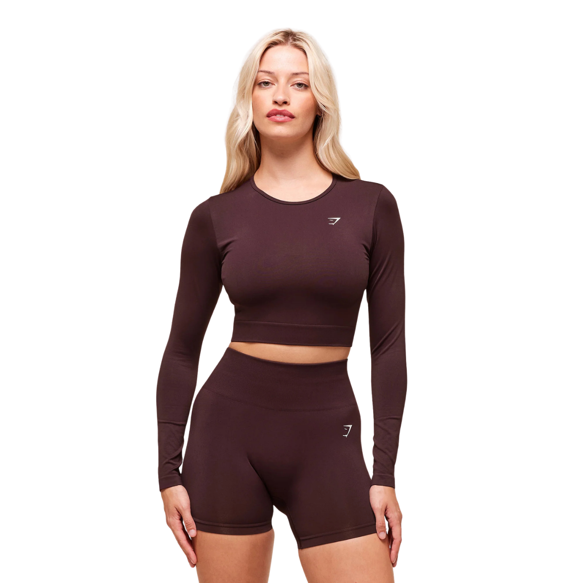 Women's Gymshark Everyday Seamless Long Sleeve Crop Top Cherry Purple