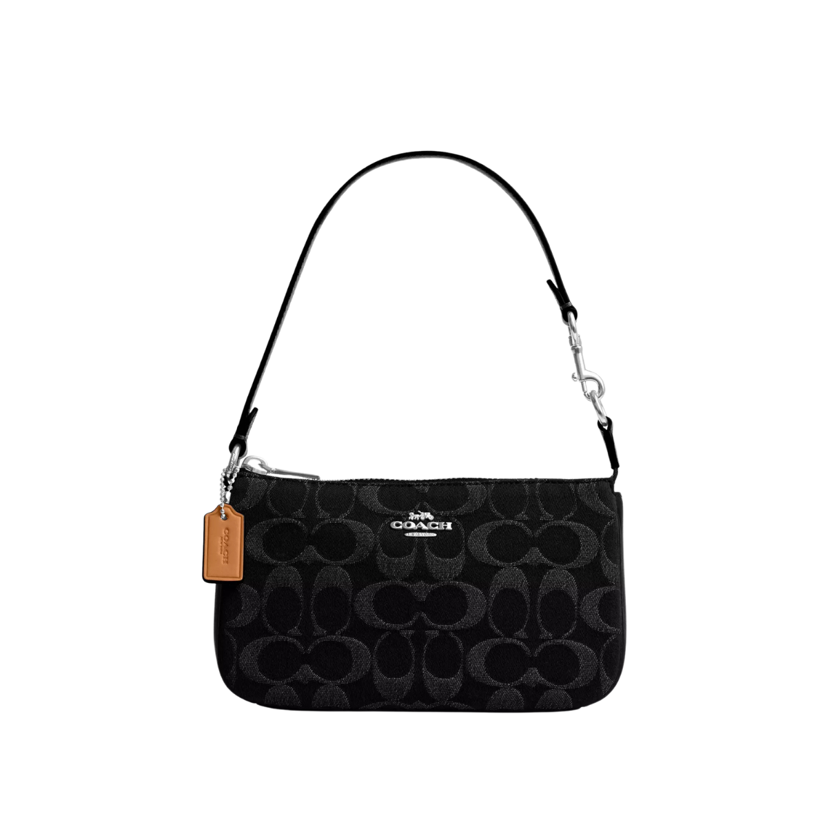 Coach Nolita 19 In Signature Denim Silver Black