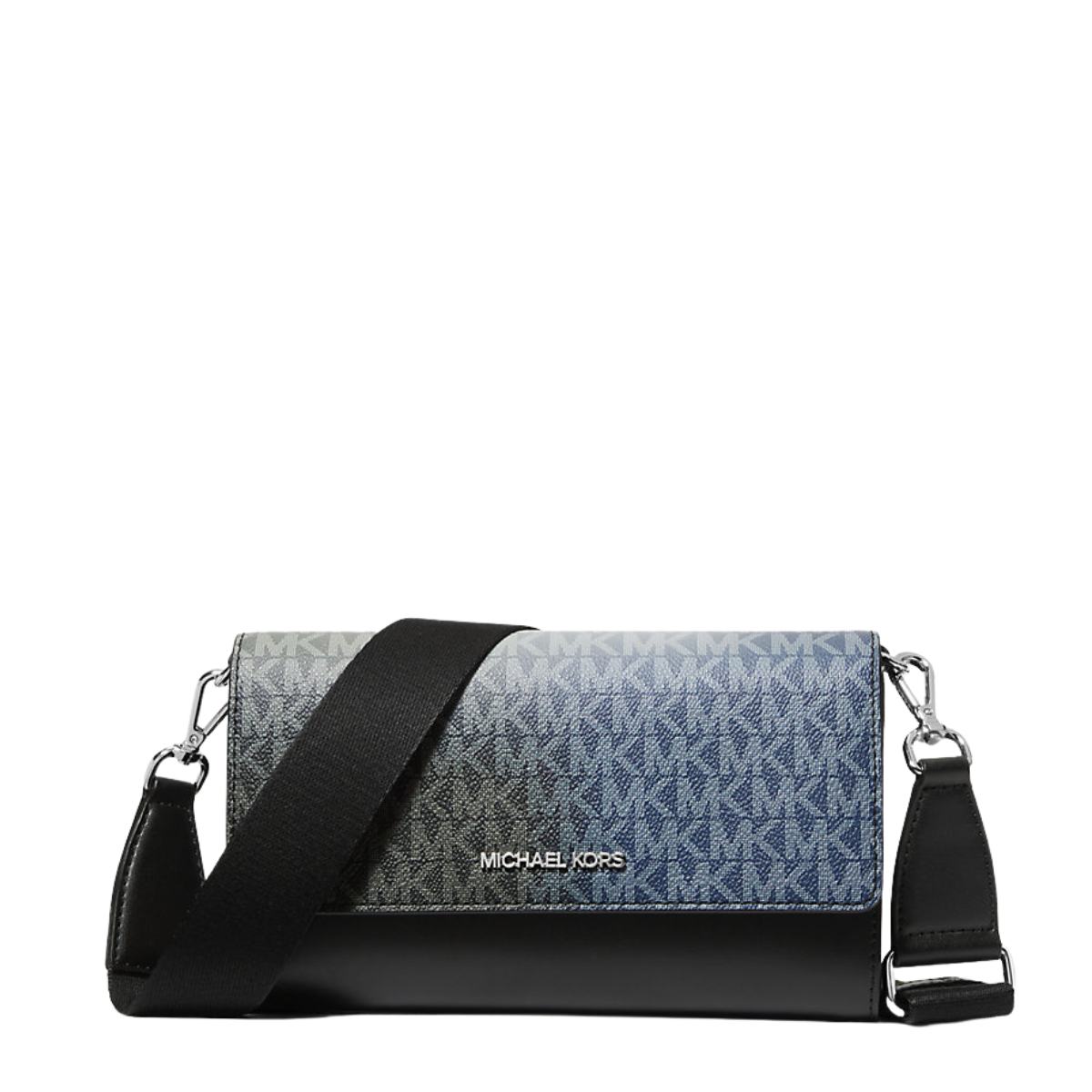 Michael Kors Jet Set Large Ombré Signature Logo Crossbody Bag Black Combo
