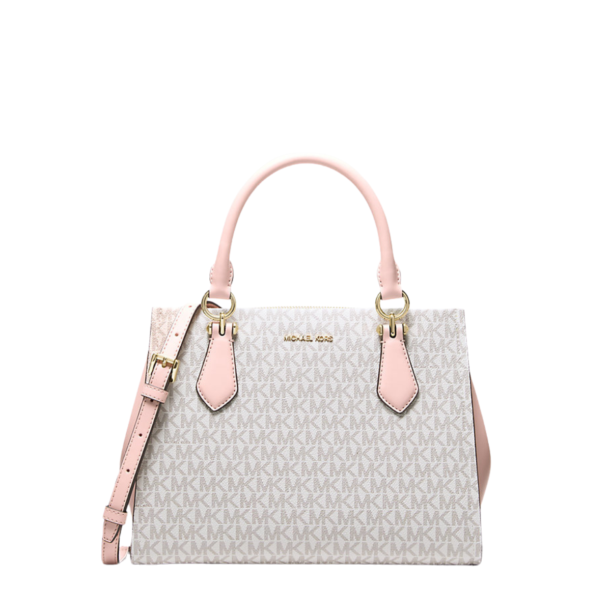 Michael Kors Marilyn Medium Signature Logo Convertible Satchel Pwd Blsh Mlt