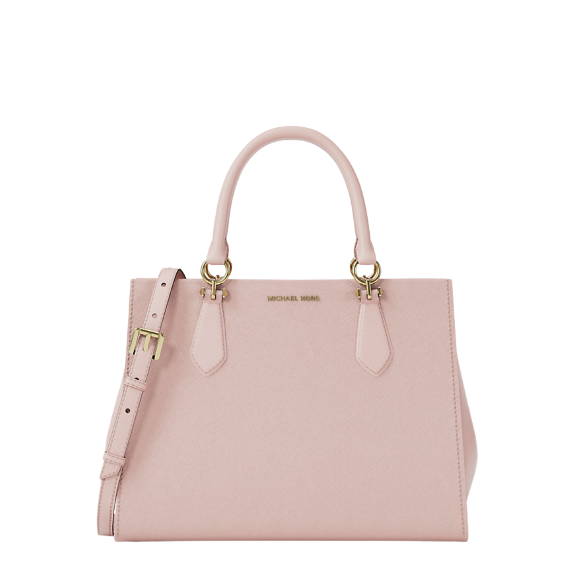 Michael Kors Marilyn Medium Saffiano Leather Satchel Powder Blush