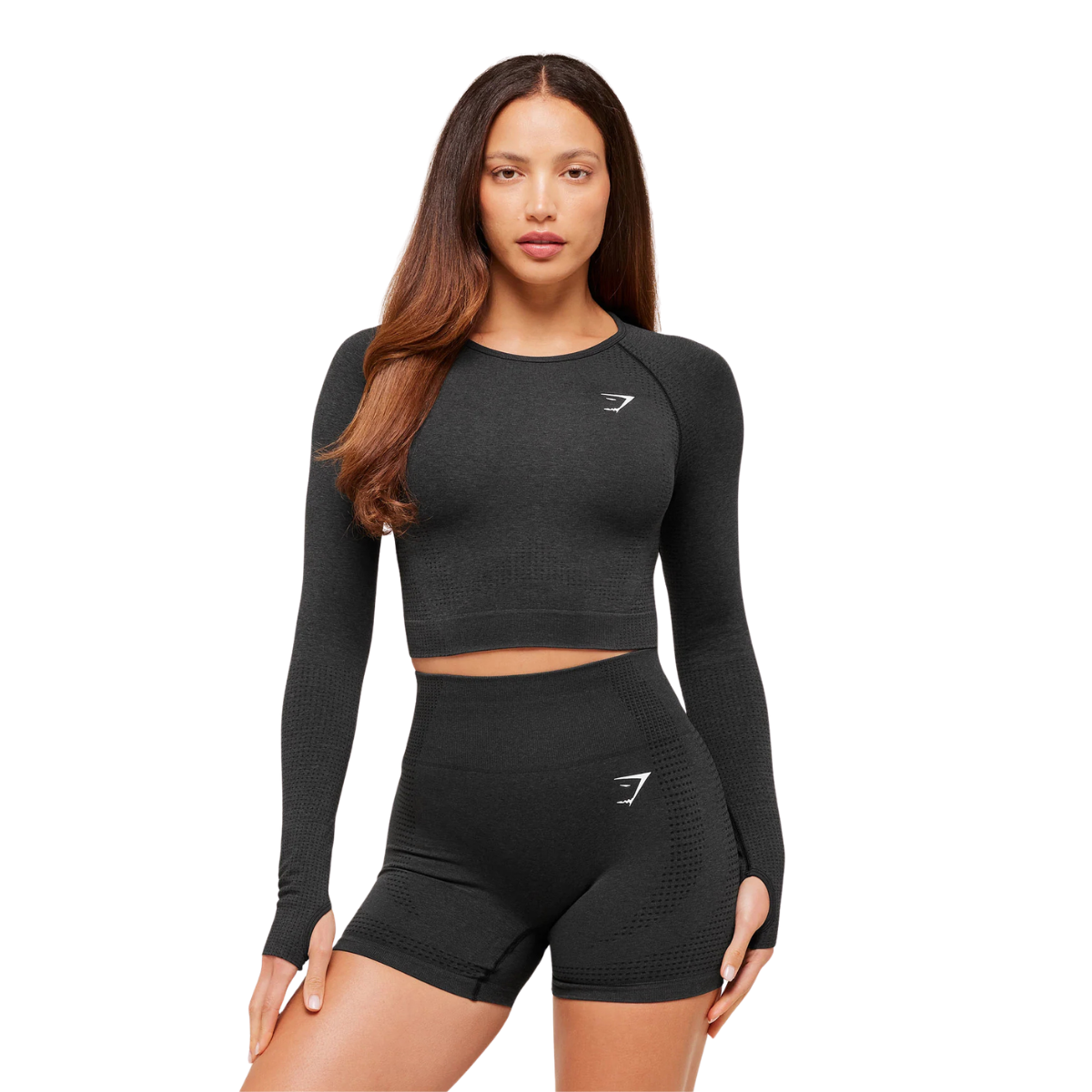 Women's Gymshark Vital Crop Top Black Marl