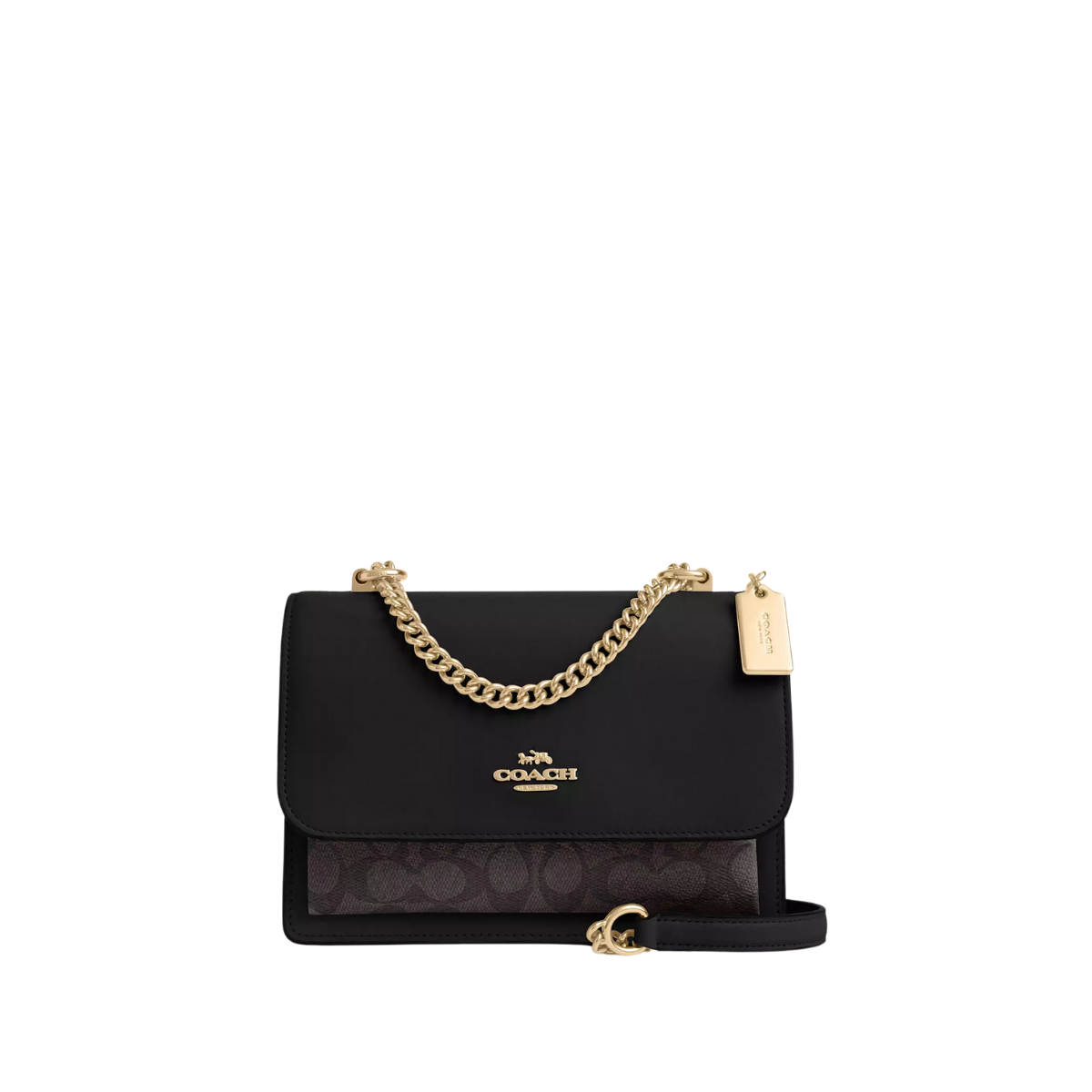 Coach Klare Crossbody Bag In Signature Canvas Gold Walnut Black