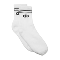 Alo Yoga Unisex Half-Crew Throwback Sock White Black
