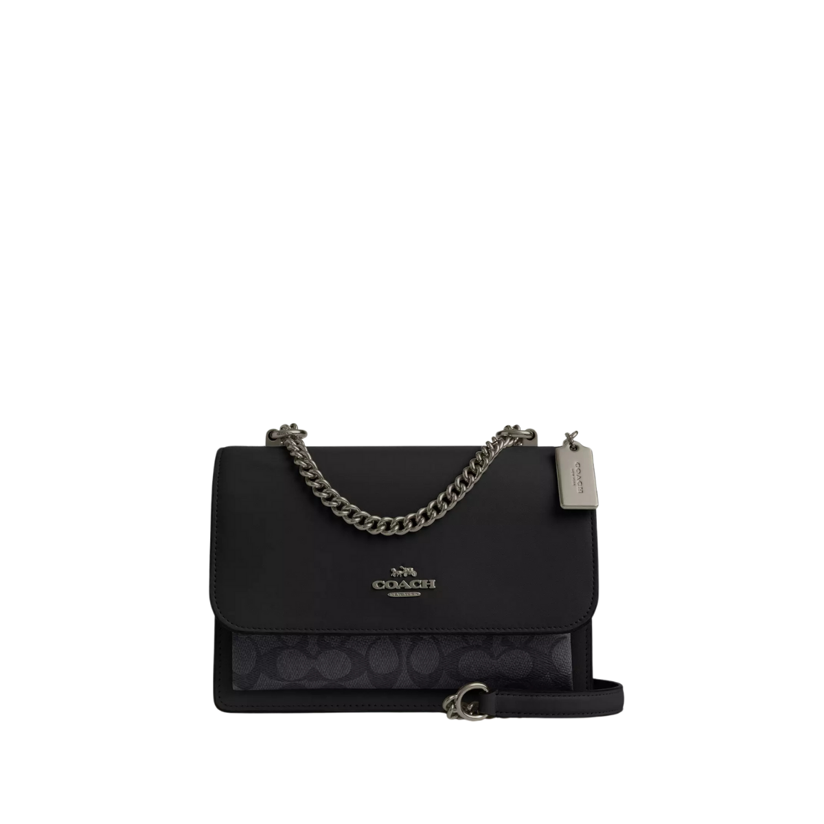 Coach Klare Crossbody Bag Signature Canvas Gunmetal Charcoal Black