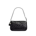 Coach Nolita 19 In Signature Leather With Heart Charm Silver Black