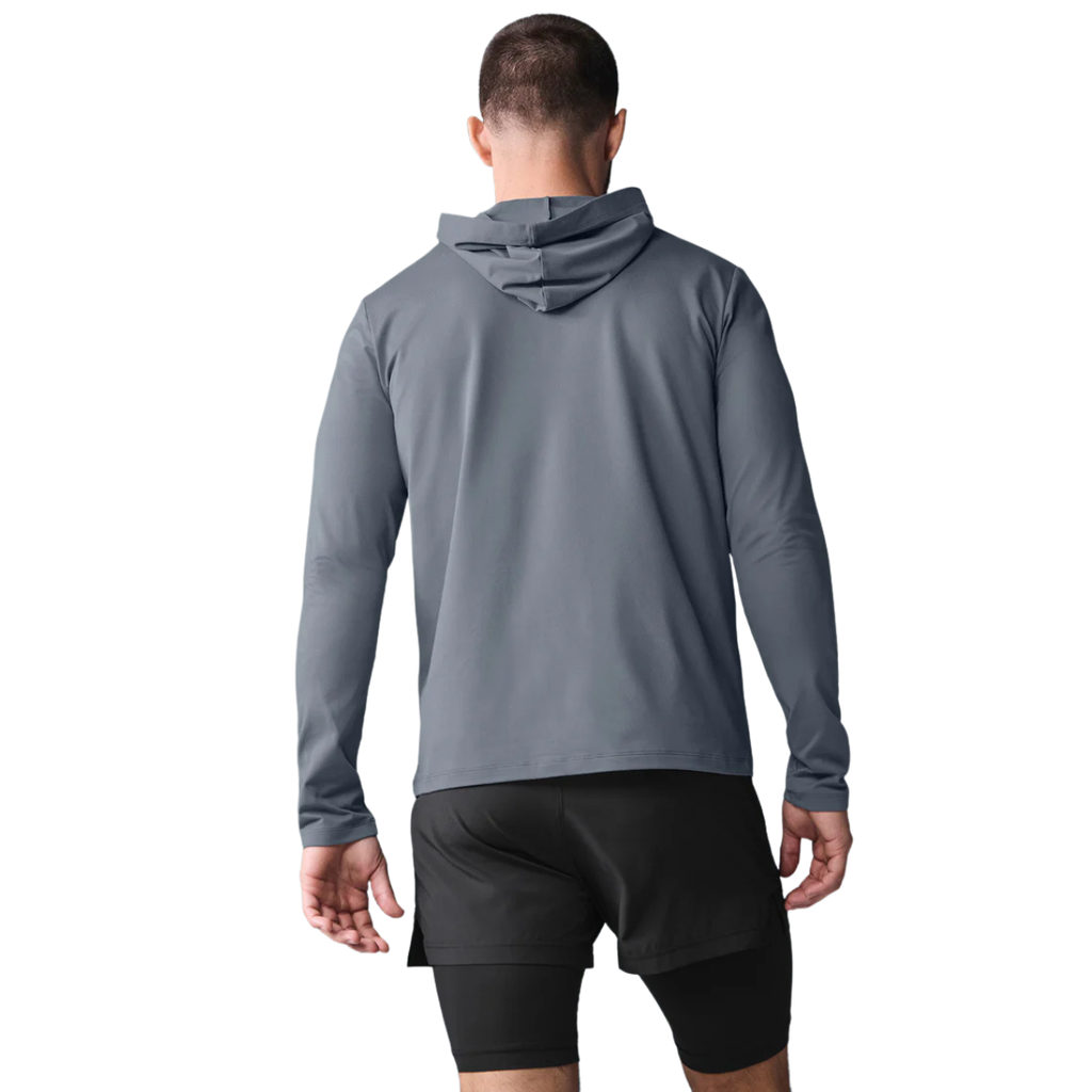 Alo Yoga Conquer Reform Long Sleeve With Hood Steel Grey