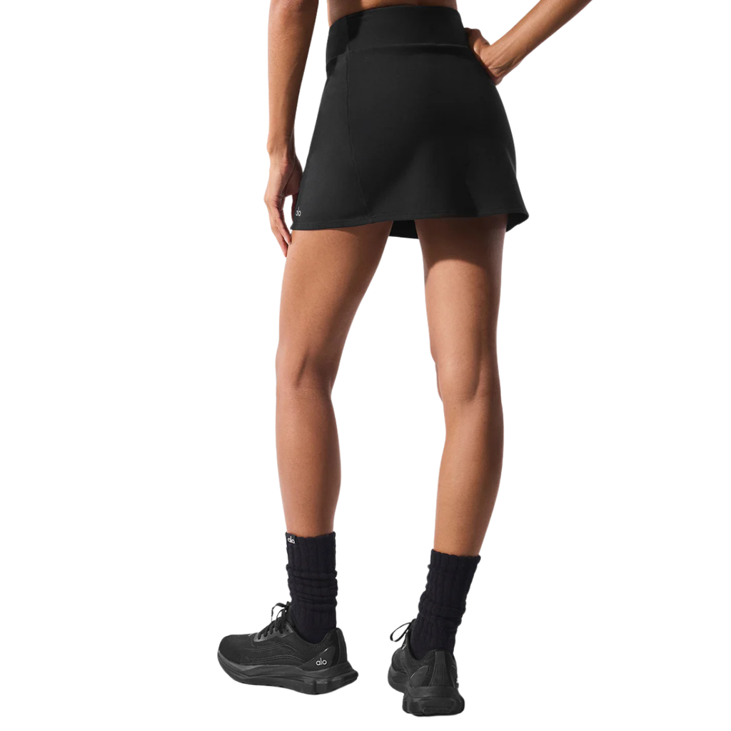 Alo Yoga Women's Airbrush High-Waist Good Form Tennis Skirt Black