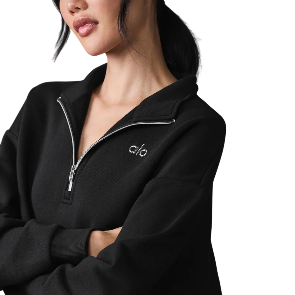 Alo Yoga Women's Accolade 1/4 Zip Pullover Black