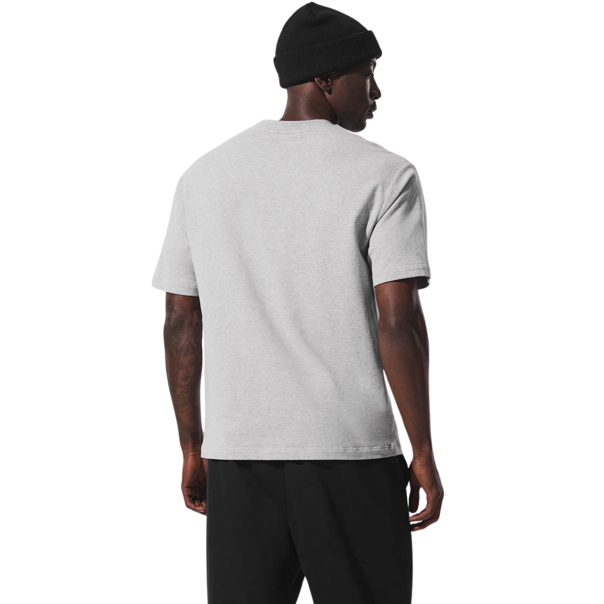 Alo Yoga Double Take Short Sleeve Athletic Heather Grey