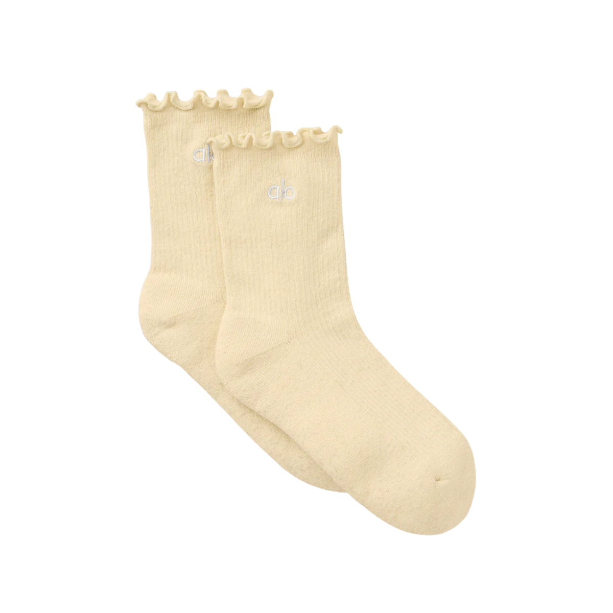Alo Yoga Women's Lettuce Edge Sock Candlelight Yellow