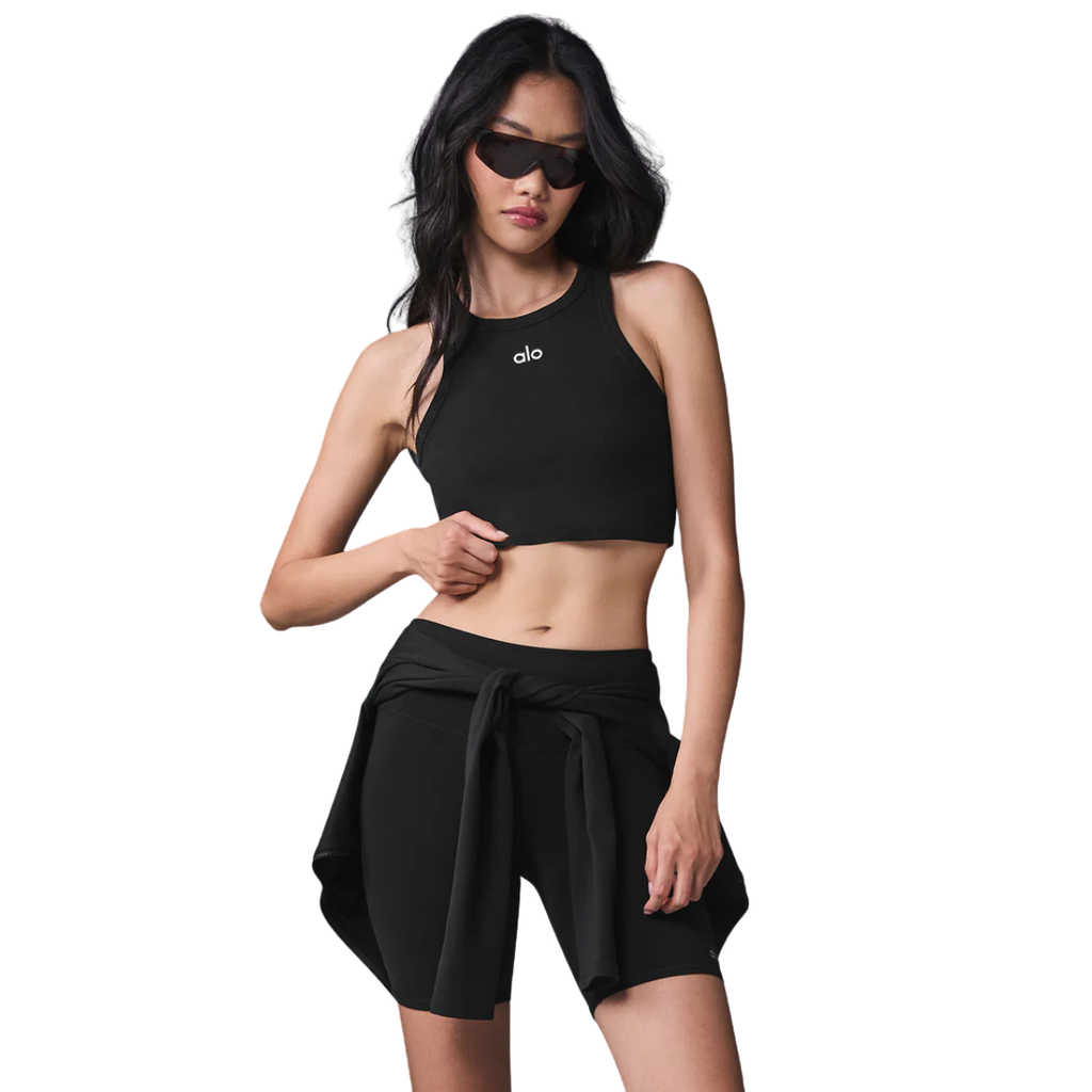 Alo Yoga Women's Aspire Tank Black White