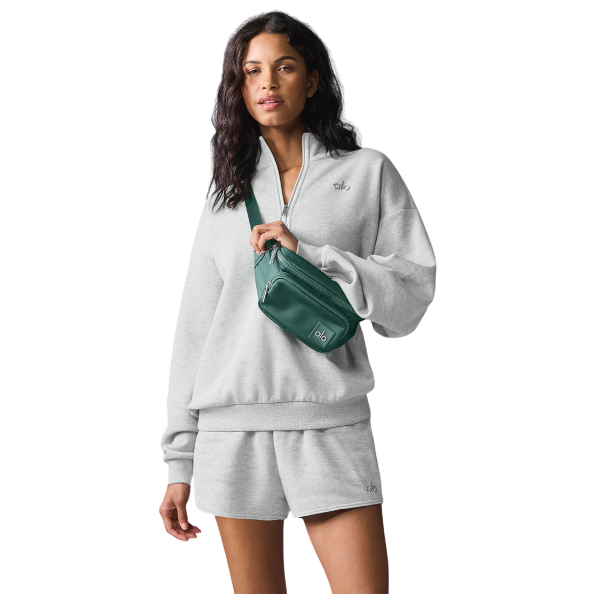Alo Yoga Women's Accolade 1/4 Zip Pullover Athletic Heather Grey