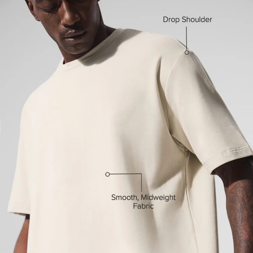 Alo Yoga Double Take Short Sleeve Bone