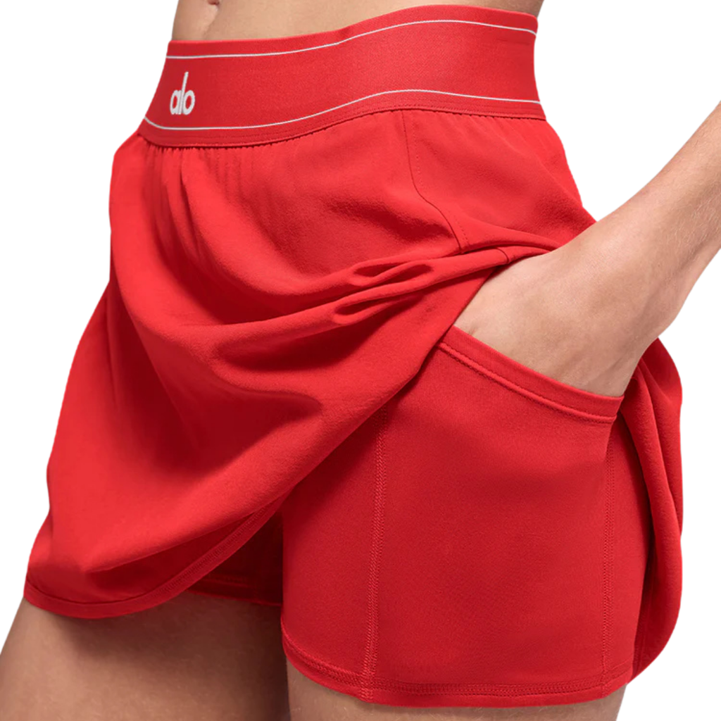 Alo Yoga Women's Match Point Tennis Skirt Bright Red