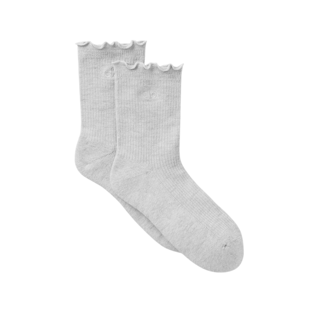 Alo Yoga Women's Lettuce Edge Sock Athletic Heather Grey
