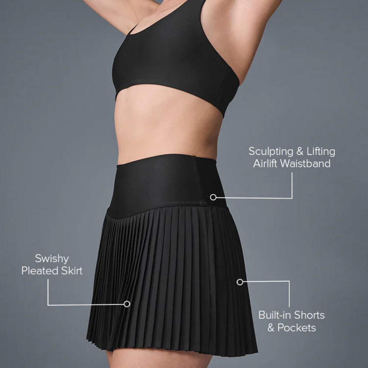 Alo Yoga Women's Grand Slam Tennis Skirt Black