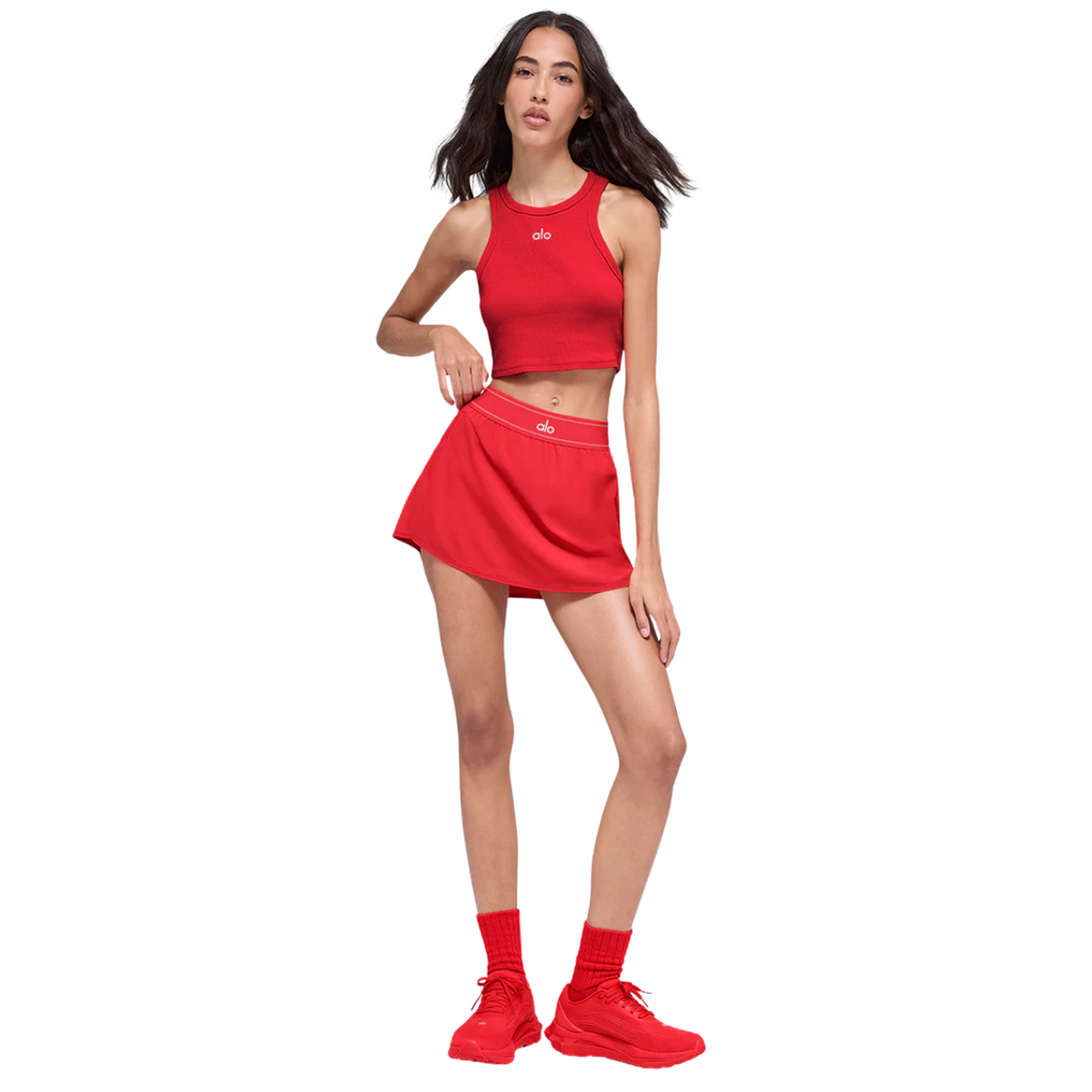 Alo Yoga Women's Aspire Tank Bright Red White