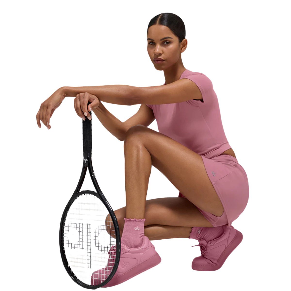 Alo Yoga Women's Lettuce Edge Sock Pink Wild Rose