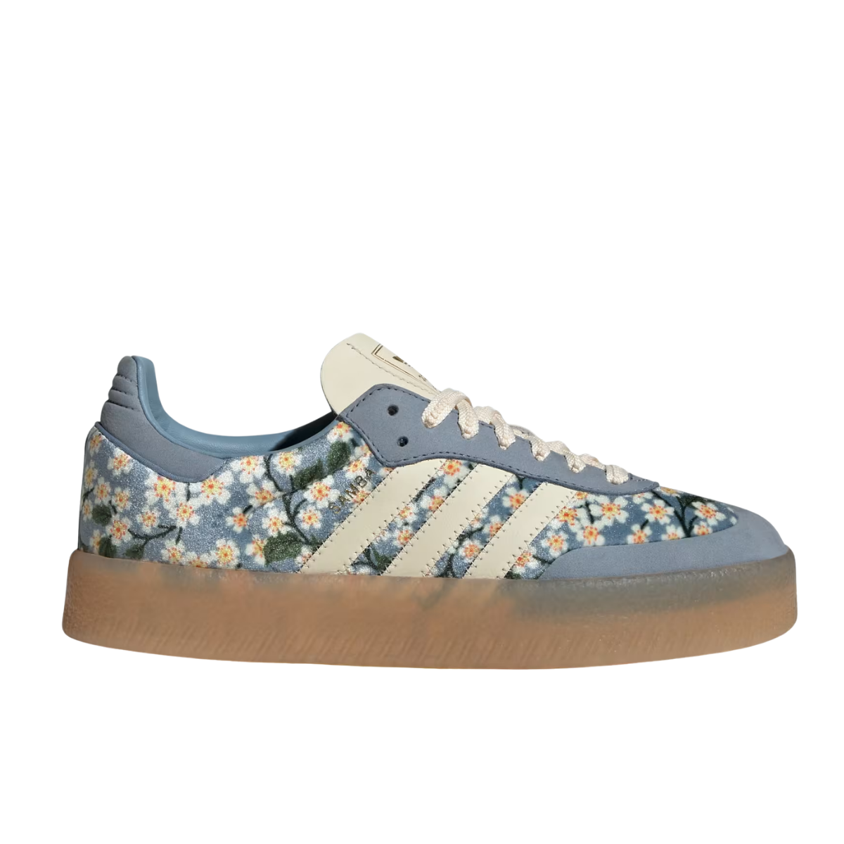 Adidas Sambae Liberty London Floral Embroidery Blue Cream White (W)