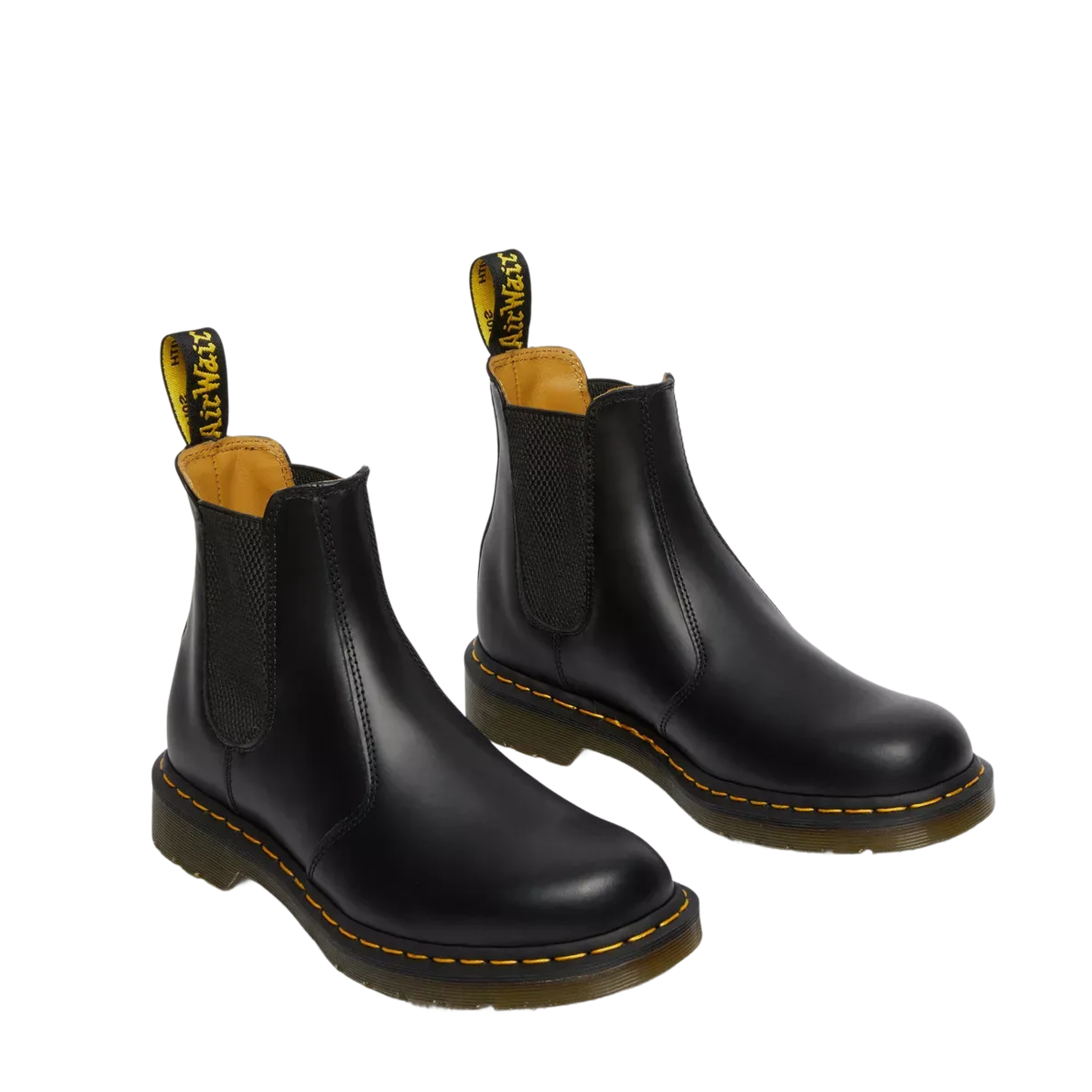 Dr Marten 2976 Yellow Stitch Smooth Leather Chelsea Boots