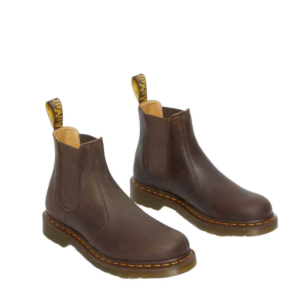 Dr Marten 2976 Yellow Stitch Crazy Horse Leather Chelsea Boots