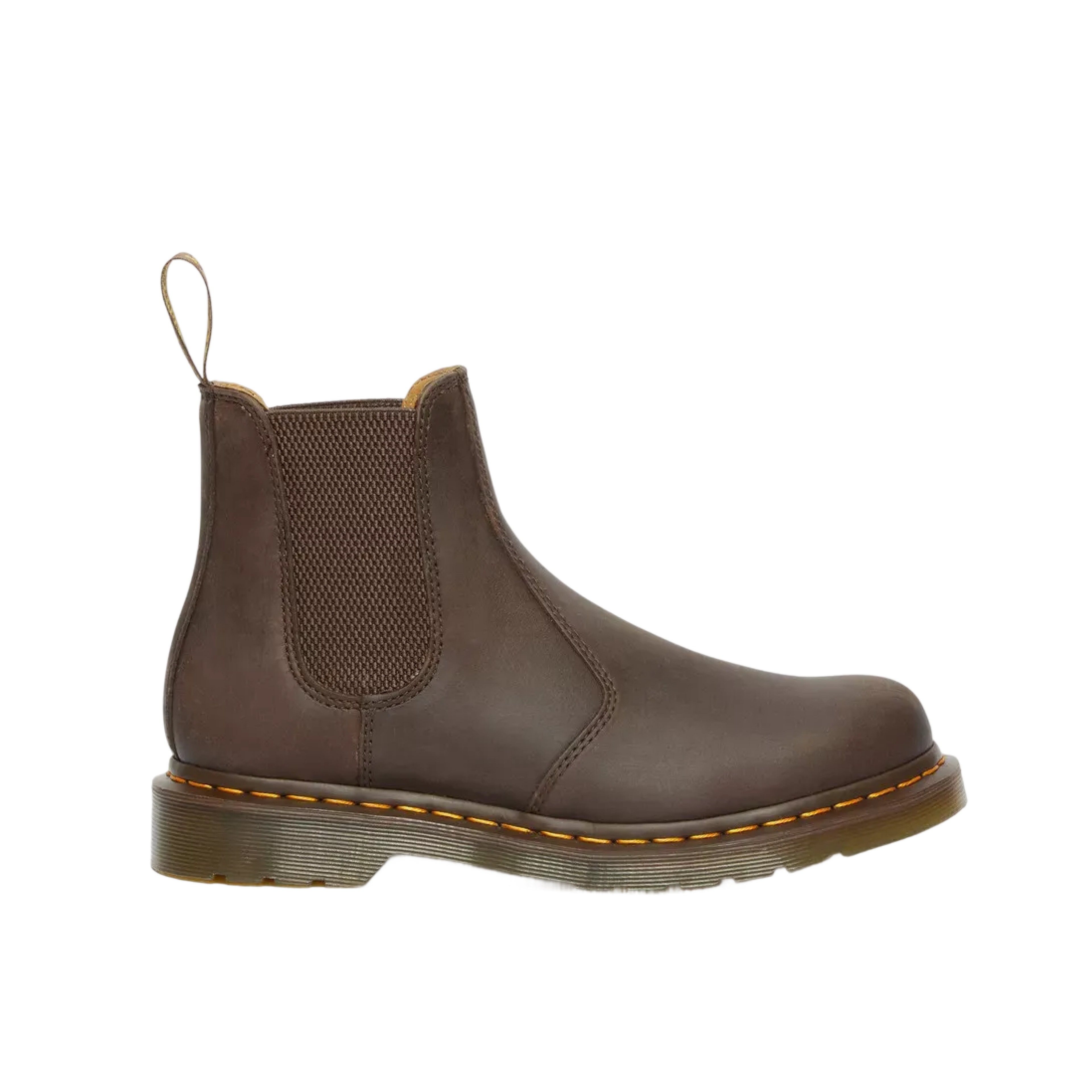 Dr Marten 2976 Yellow Stitch Crazy Horse Leather Chelsea Boots