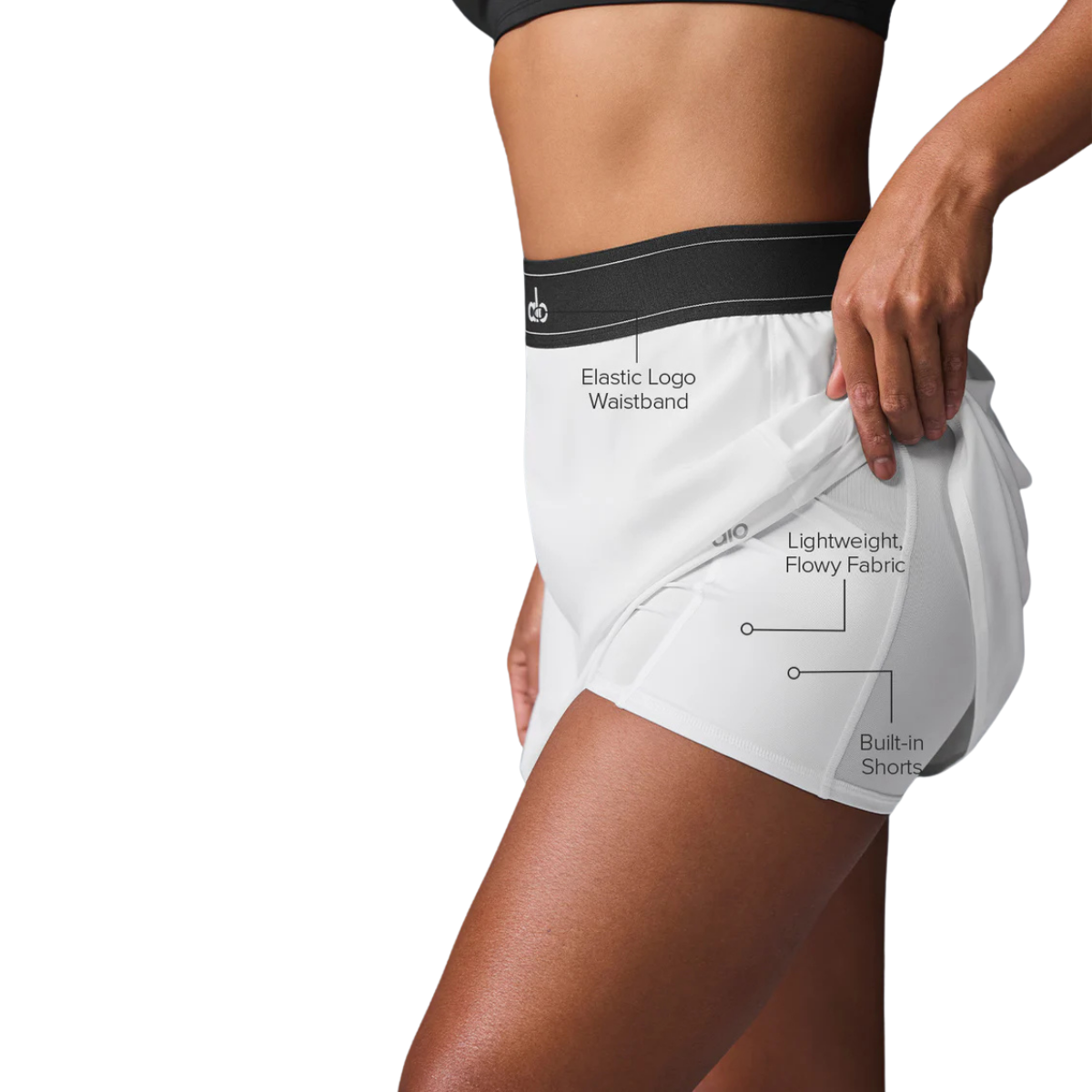 Alo Yoga Women's Match Point Tennis Skirt White