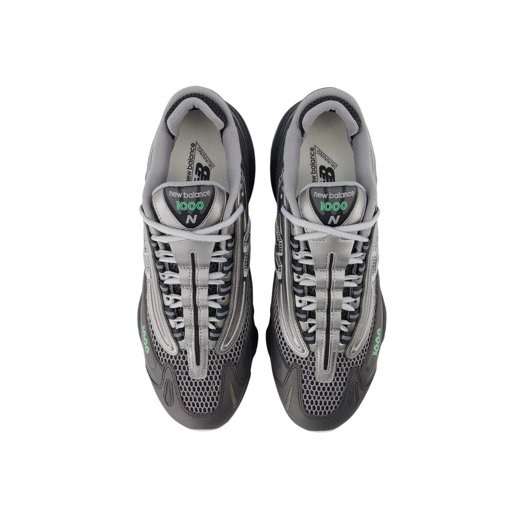New Balance 1000 Dark Silver Metallic Lime Leaf