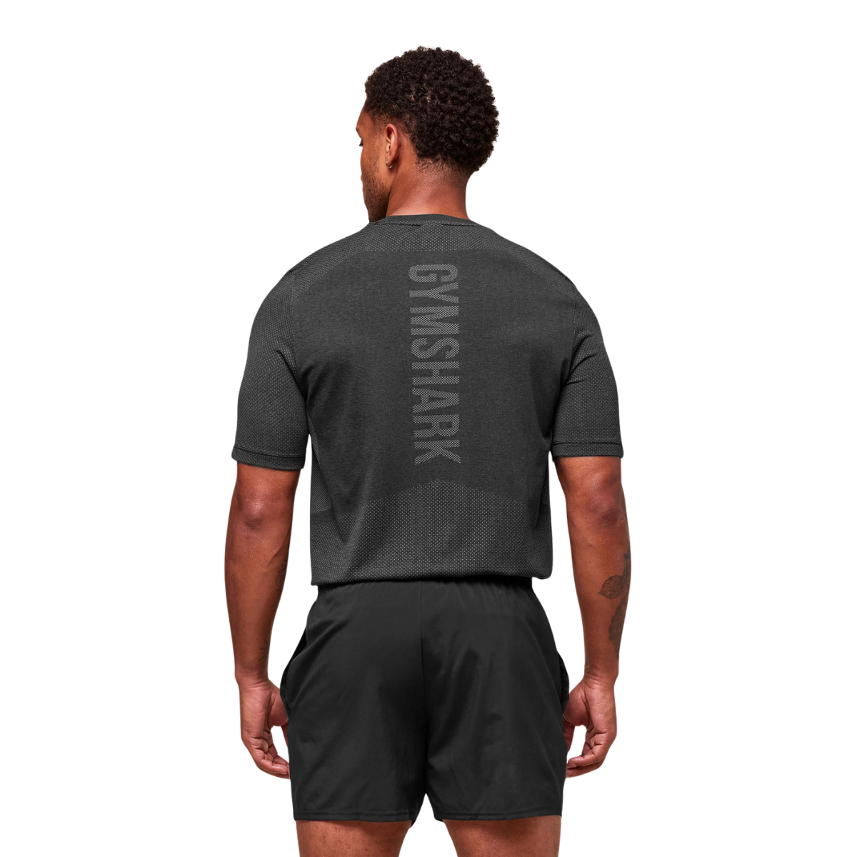 Gymshark Lightweight Seamless T-Shirt Black Silhouette Grey