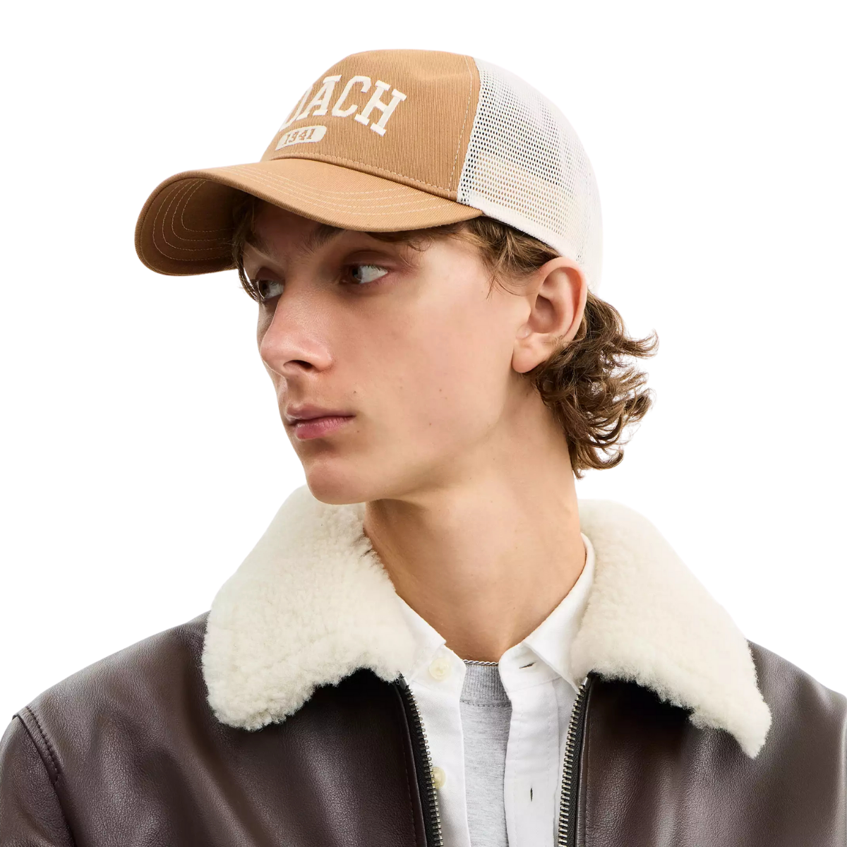 Coach 1941 Varsity Trucker Hat Light Saddle