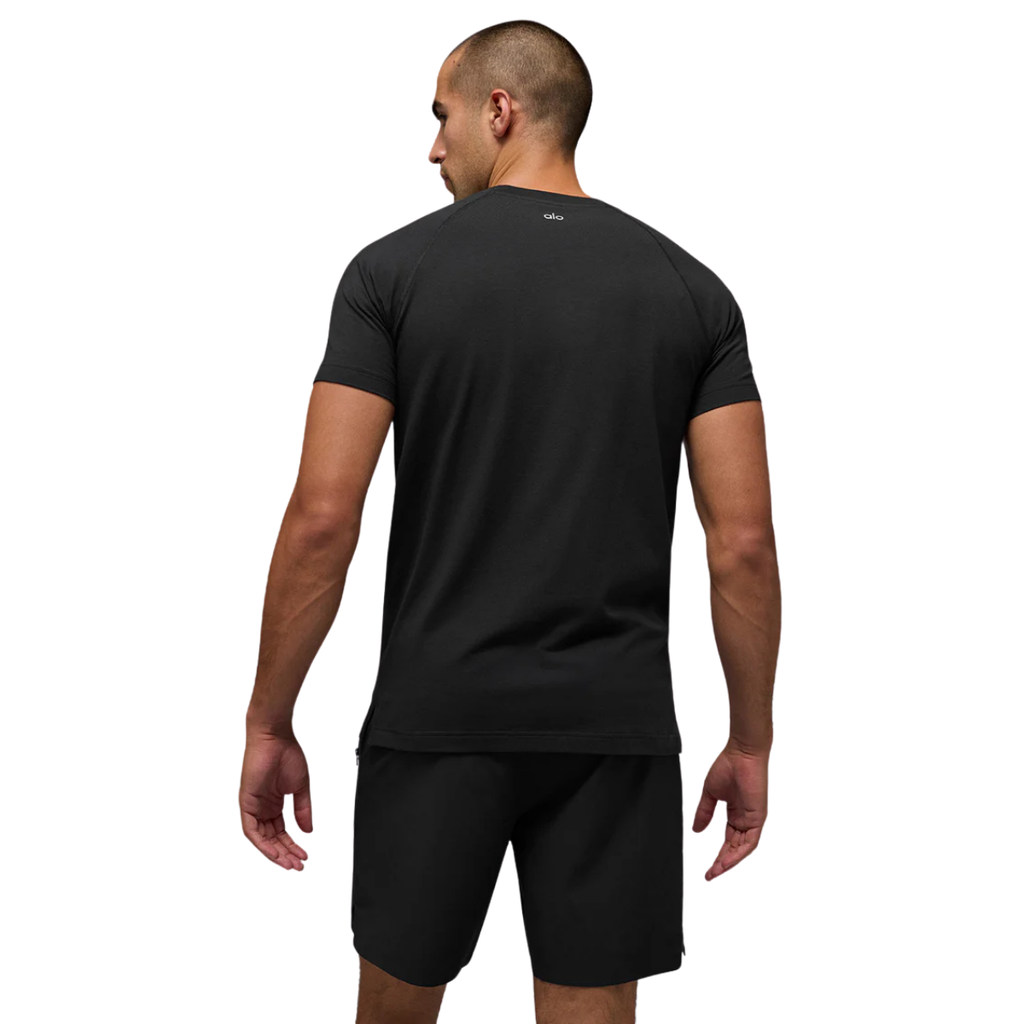 Alo Yoga Vapor Crewneck Short Sleeve Clover Black
