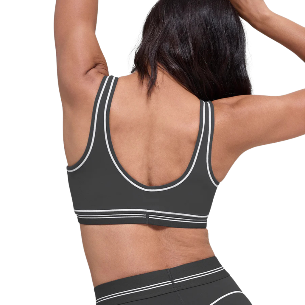 Alo Yoga Women's Airbrush Heart Throb Bra Anthracite White