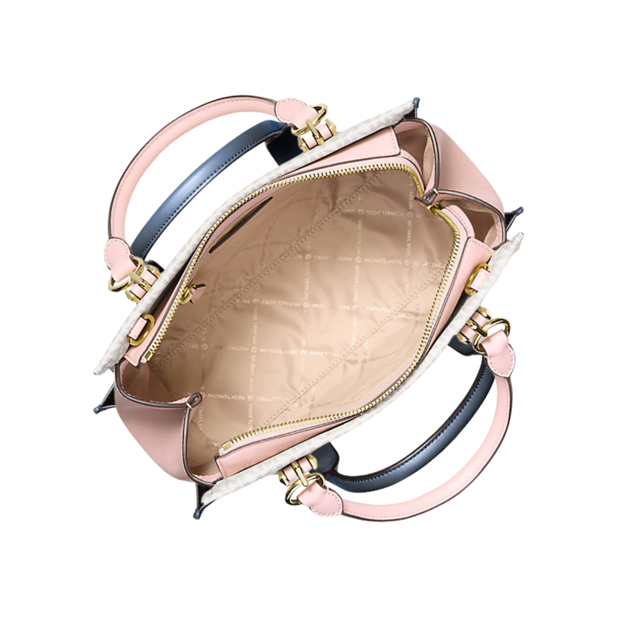 Michael Kors Marilyn Medium Signature Logo Convertible Satchel Pwd Blsh Mlt